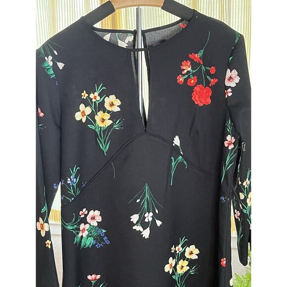 Vince Camuto Women's Dress Sz 8 Flared Sleeves Dress Black Floral NWOT - Picture 3 of 9